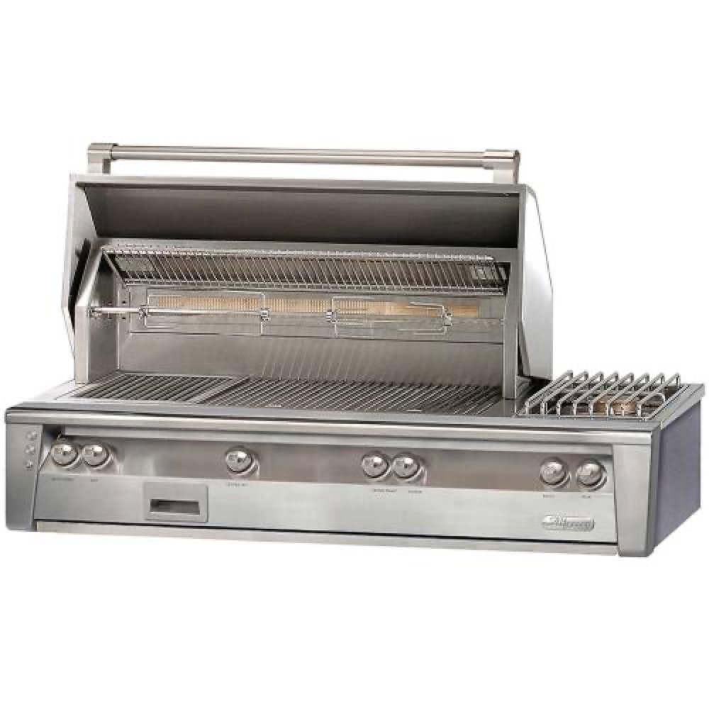 Alfresco Grills ALXE 56-Inch 3-Burner Built-In Propane Gas Grill with Sear Zone, Rear Infrared Burner and Side Burner - Stainless Steel