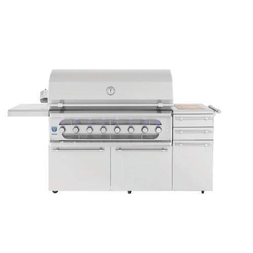 American Made Grills Muscle 54-Inch 8-Burner Freestanding Multi Fuel Wood / Charcoal / Propane Gas Grill