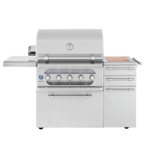 American Made Grills Muscle 36-Inch 5-Burner Freestanding Multi Fuel Wood / Charcoal / Propane Gas Grill