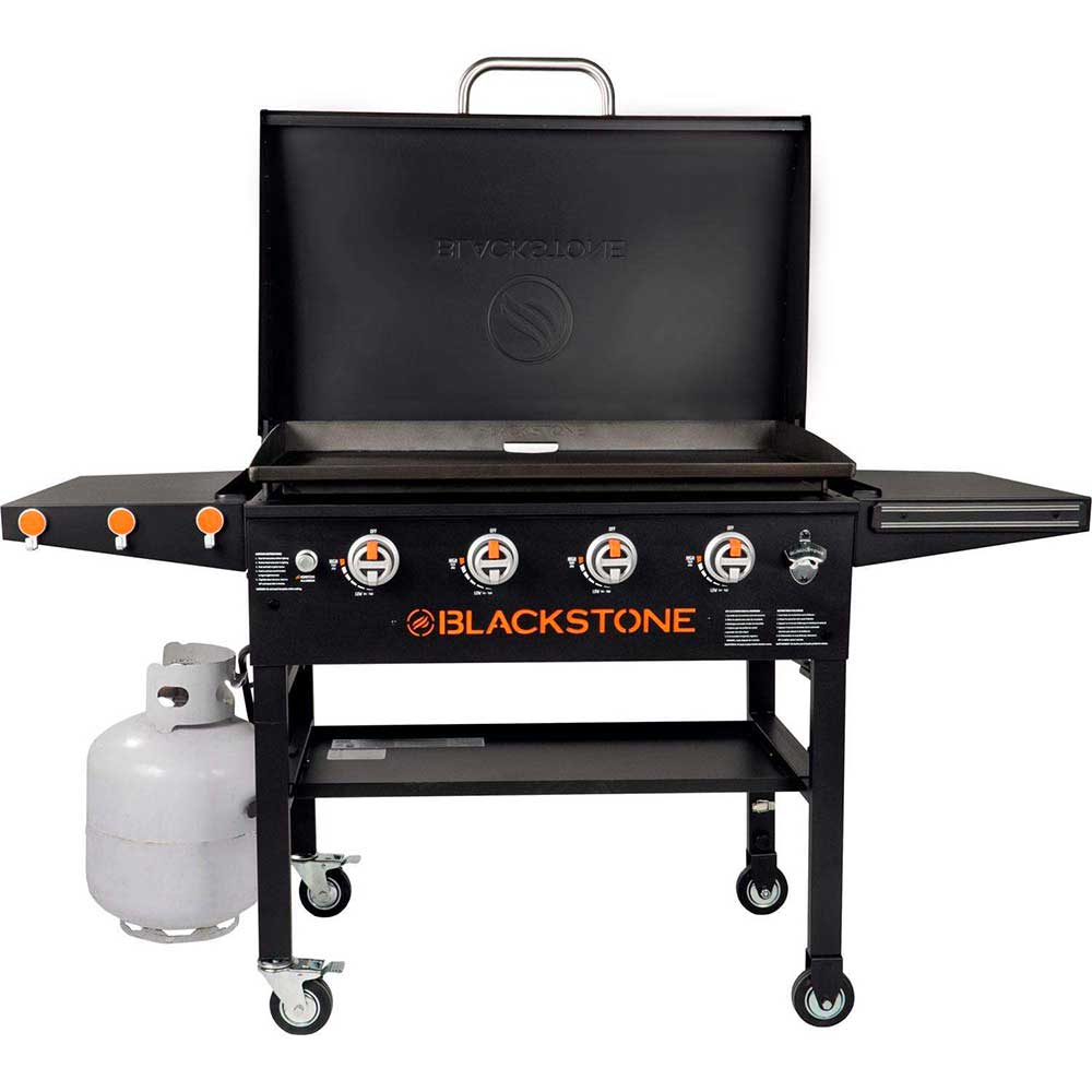 Blackstone Griddle Original 36-Inch 4-Burner Freestanding Propane Gas Commercial Style Flat Top Griddle with Hood