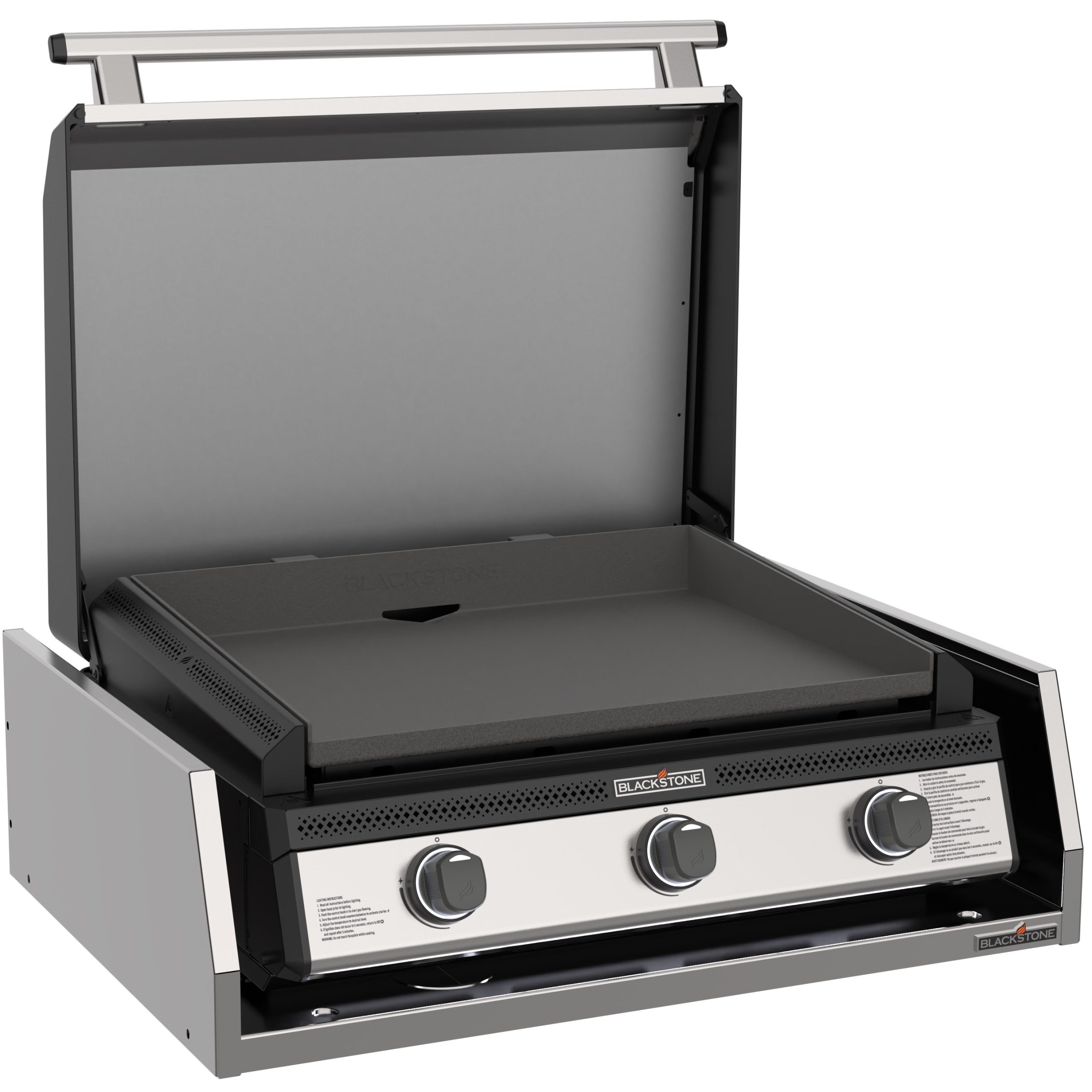 Blackstone 28-Inch 3-Burner Built-In Propane Gas Flat Top Griddle with Hood & Insulated Jacket