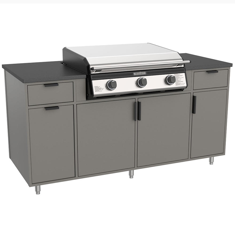 Blackstone 70-Inch Outdoor Kitchen Island with 28-Inch Flat Top Propane Gas Griddle