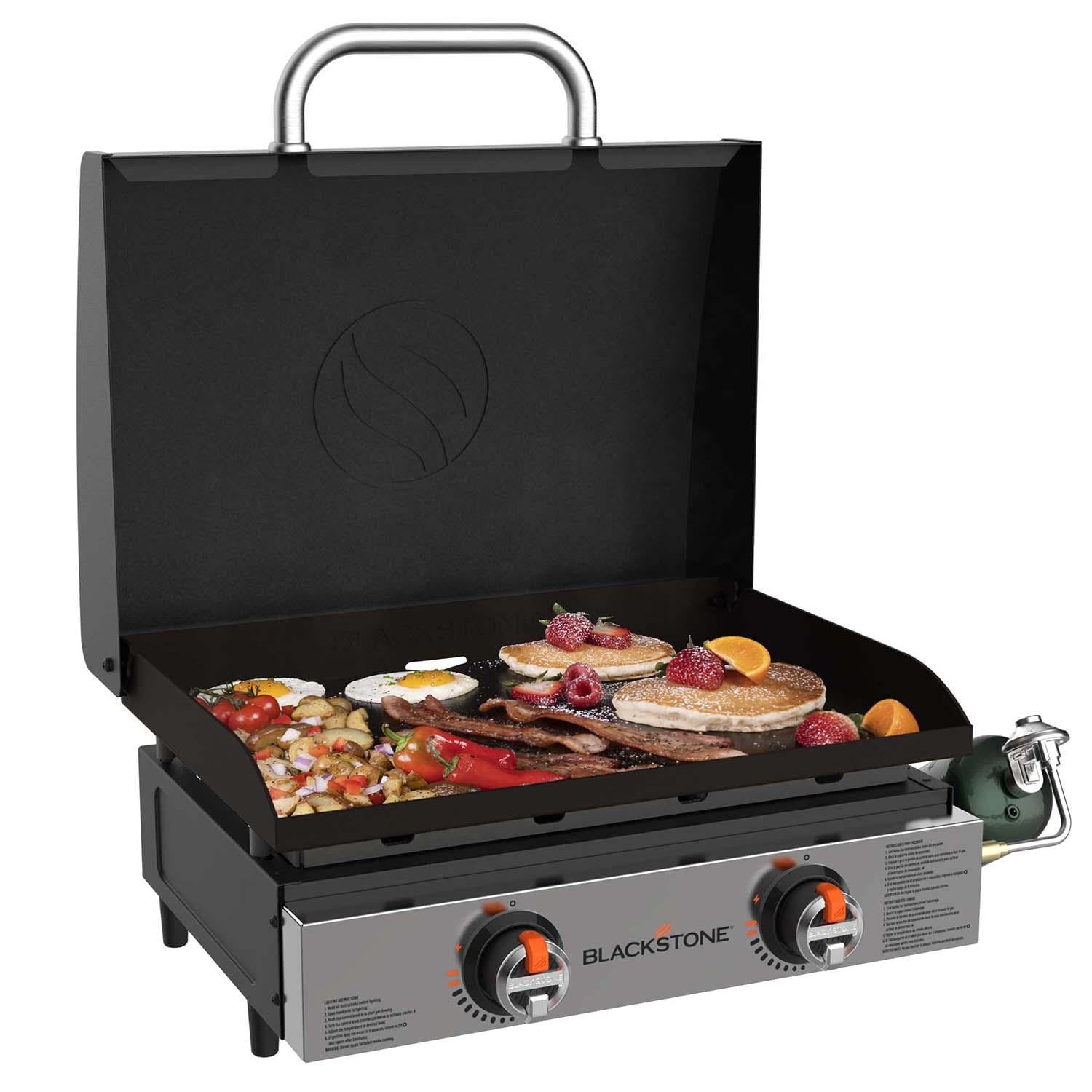 Blackstone Griddle Original 22-Inch 2-Burner Tabletop Propane Gas Flat Top Griddle with Hood