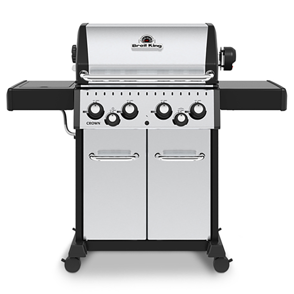 Broil King Crown S 490 4-Burner Freestanding Propane Gas Grill With Rotisserie & Side Burner