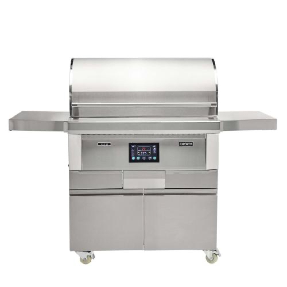 Coyote Next-Gen Touch-Screen Controlled 36-Inch 304 Stainless Steel Freestanding Pellet Grill