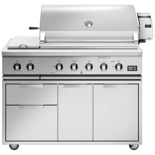 DCS 48-Inch Series 7 Freestanding Propane Gas Grill with Double Side Burner & Rotisserie