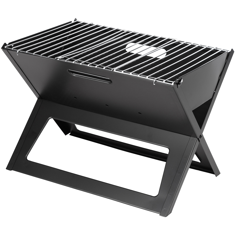 Fire Sense 18-Inch Folding Notebook Portable Charcoal Grill - Powder Coated