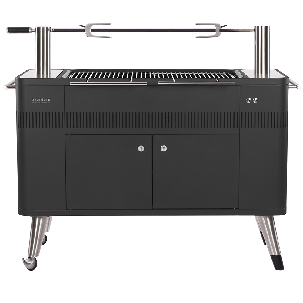 Everdure by Heston HUB 54-Inch Charcoal Grill with Rotisserie and Electric Ignition