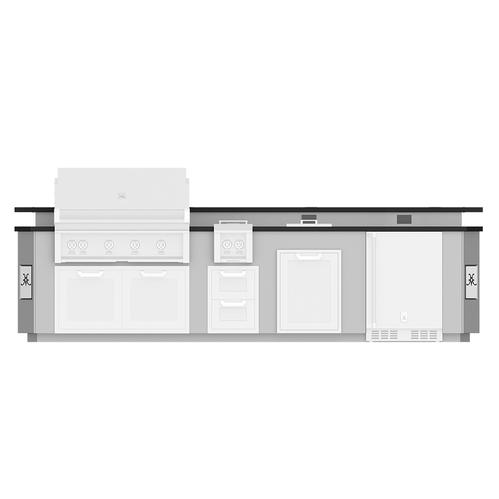 Hestan Ready-To-Assemble 12 Ft. Stainless Steel Outdoor Living Suite with Bar Top for Custom Countertops