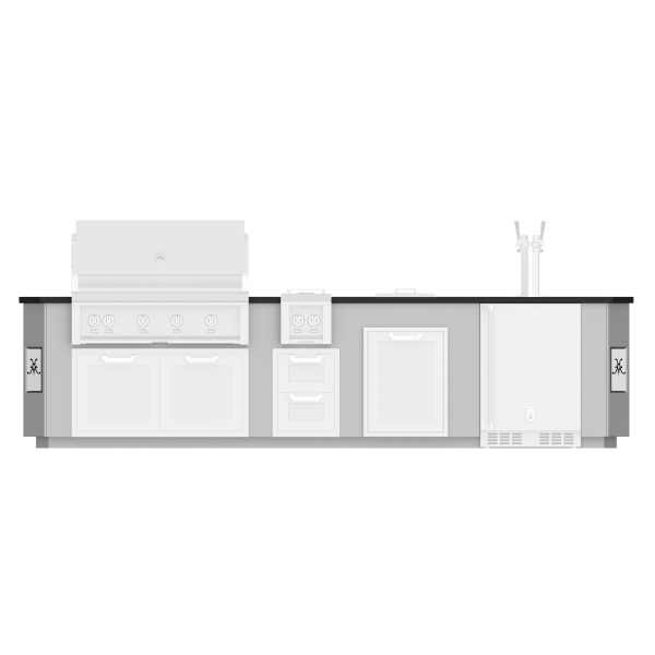 Hestan Ready-To-Assemble 12 Ft. Stainless Steel Outdoor Living Suite with Beer Dispenser Cutout for Custom Countertops