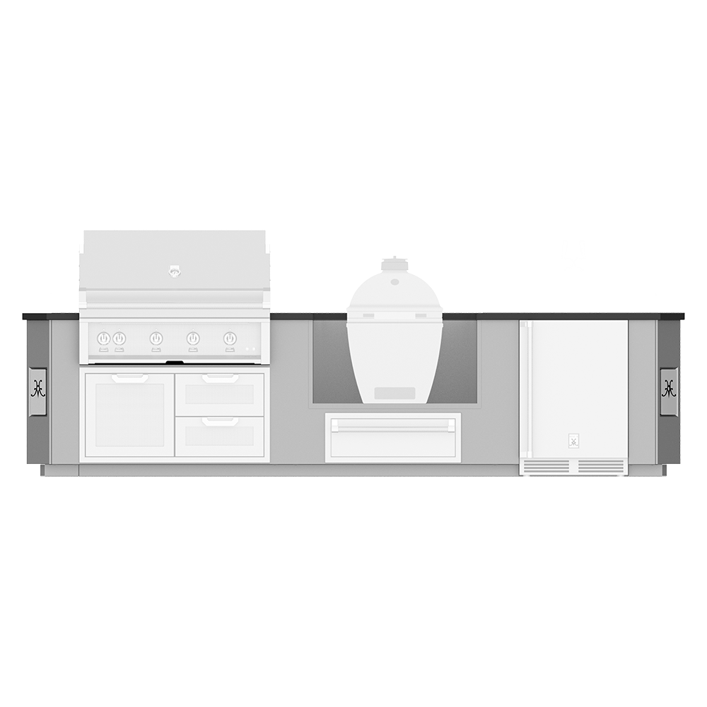 Hestan Ready-To-Assemble 12 Ft. Stainless Steel Outdoor Living Suite with Kamado Grill Cutout for Custom Countertops