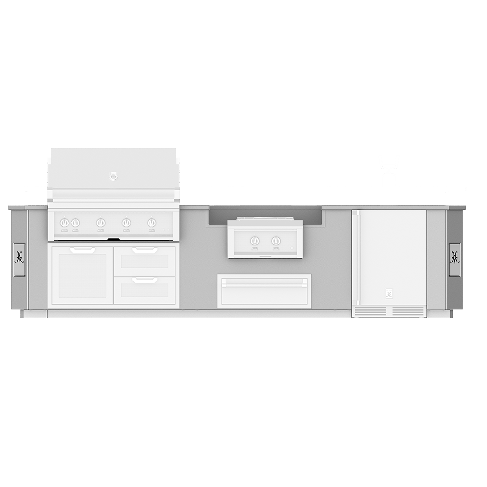 Hestan Ready-To-Assemble 12 Ft. Stainless Steel Outdoor Living Suite with Power Burner Cutout and Stainless Steel Countertop