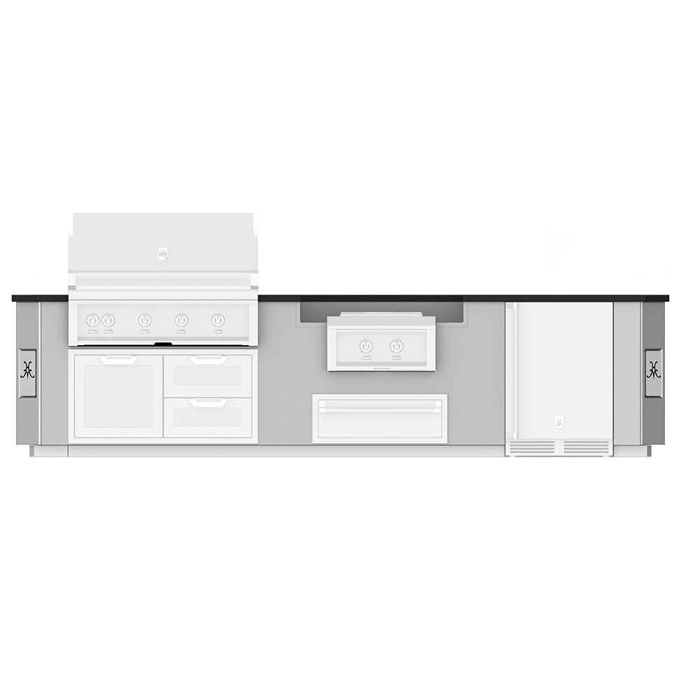 Hestan Ready-To-Assemble 12 Ft. Stainless Steel Outdoor Living Suite with Power Burner Cutout for Custom Countertops