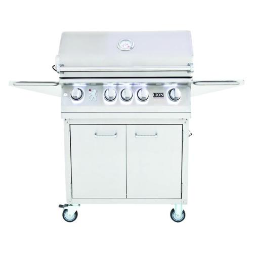 Lion L75000 32-Inch 4-Burner Stainless Steel Freestanding Propane Gas Grill with Rear Infrared Burner