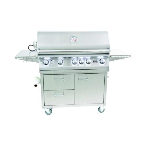 Lion L90000 40-Inch 5-Burner Stainless Steel Freestanding Propane Gas Grill with Rear Infrared Burner
