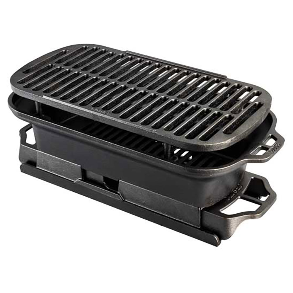 Lodge 20-Inch Seasoned Sportsmans Pro Portable Cast Iron Charcoal Grill - Black