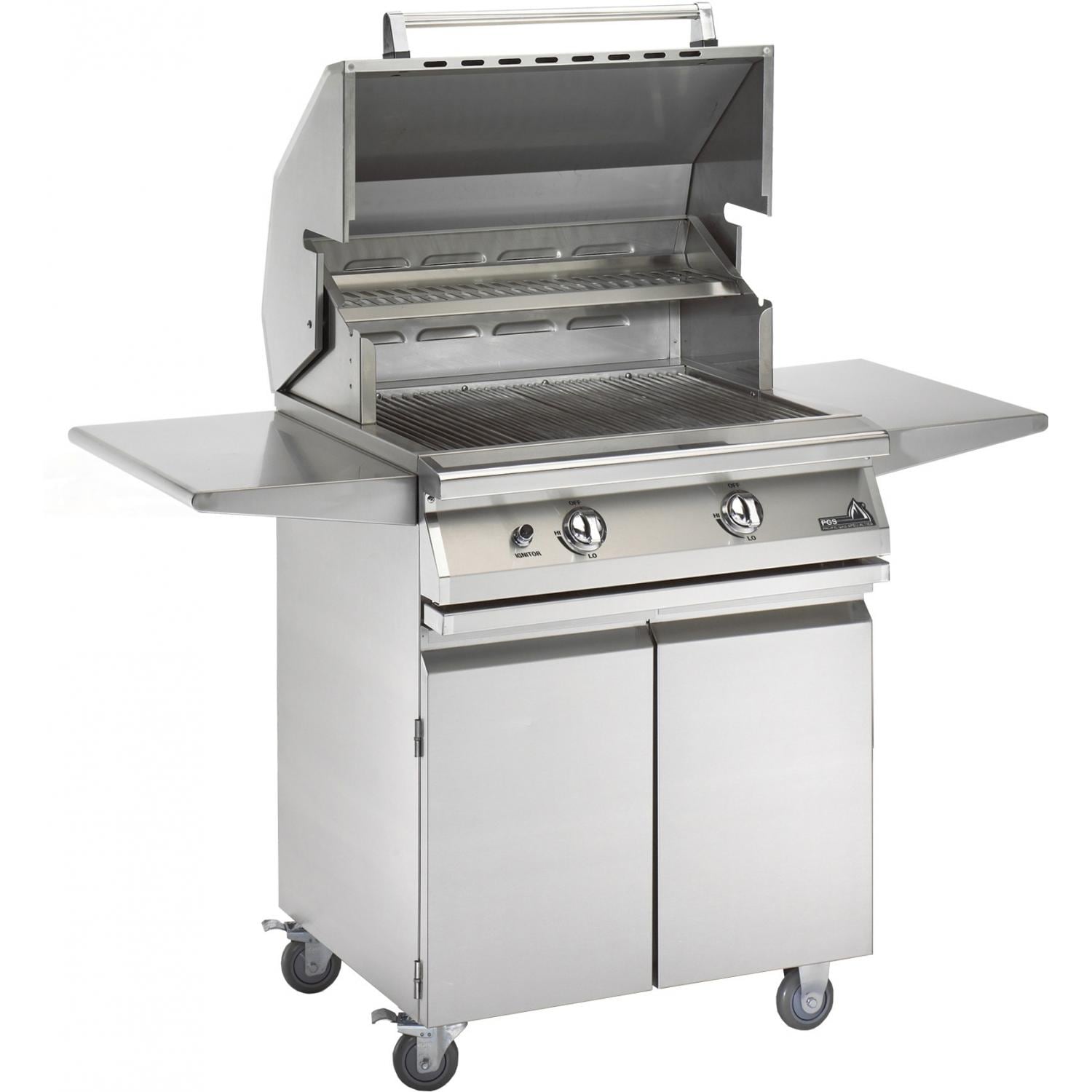 PGS Legacy Newport 30-Inch 2-Burner Freestanding Propane Gas Grill with Rear Infrared Burner & Rotisserie Kit
