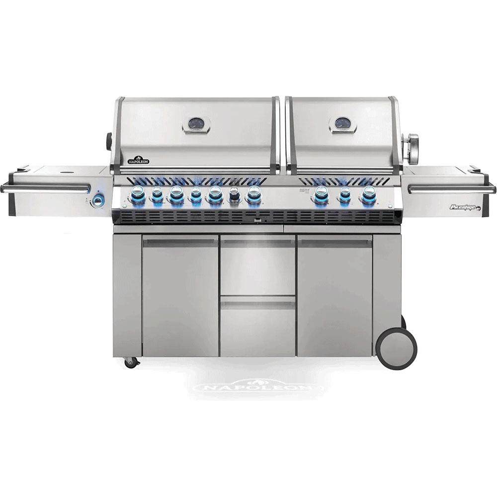 Napoleon Prestige PRO 825 RSBI Propane Grill with a Power Side Burner and Infrared Rear & Bottom Burners -Stainless Steel