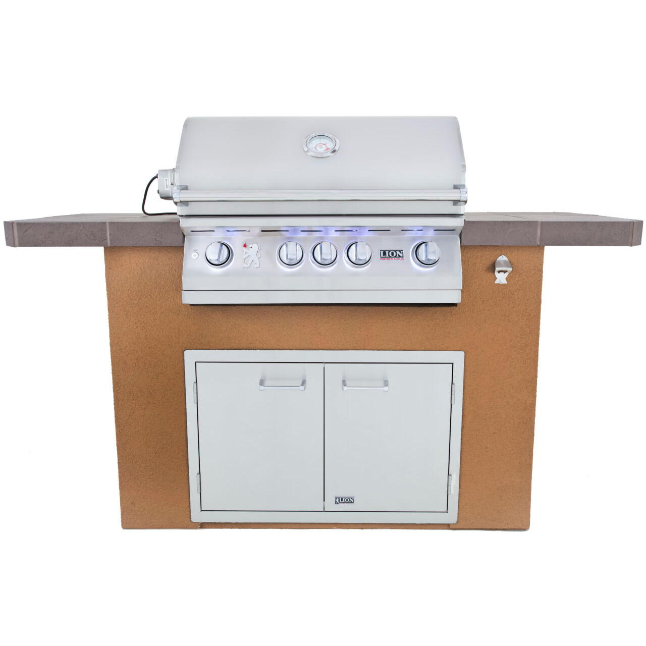 Lion Prominent Q 6-Foot BBQ Island With Lion L75000 32-Inch Propane Gas Grill