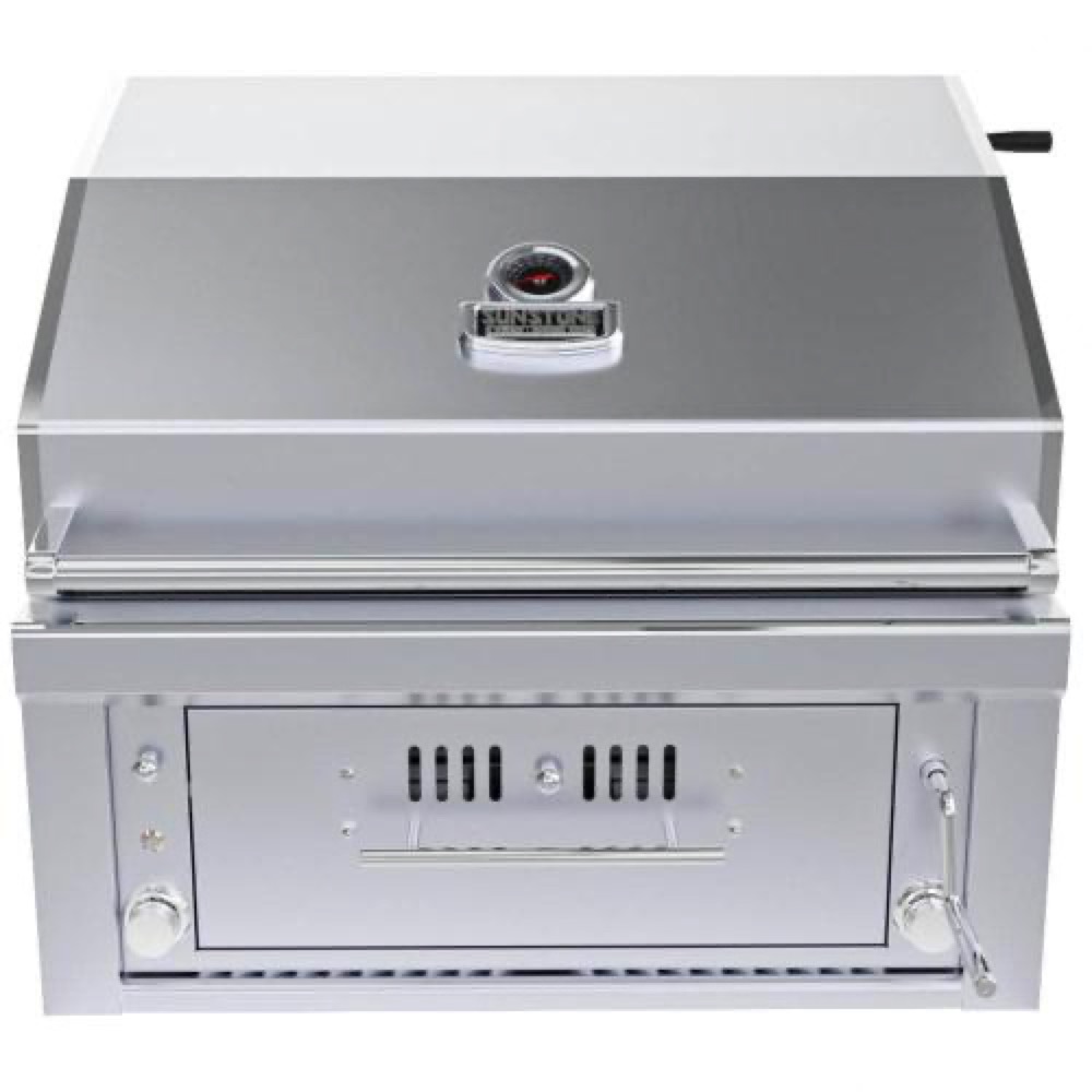 Sunstone Grills Series 30-Inch Built-In Single Zone Hybrid Propane Gas & Charcoal/Wood Burning Combo Grill with Infrared Rear Burner