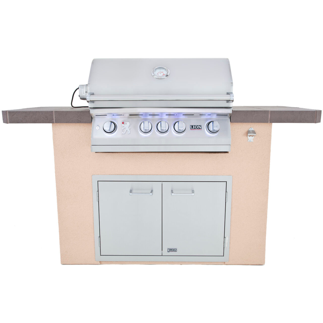 Lion Superior Q 6-Foot BBQ Island With Lion L75000 32-Inch Propane Gas Grill