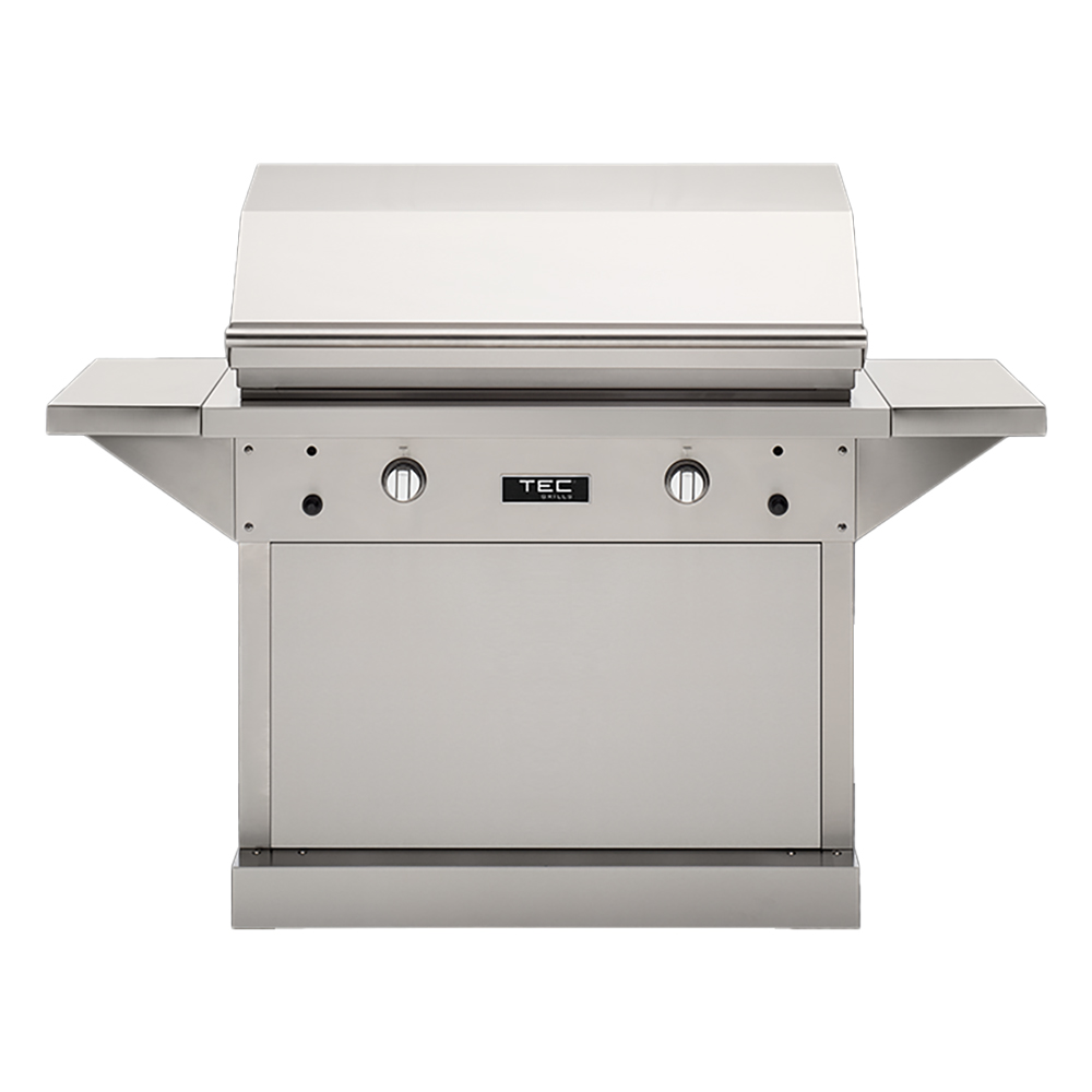 TEC Grills Patio FR 44-inch Patio Propane Gas Grill On Stainless Pedestal With Side Shelves
