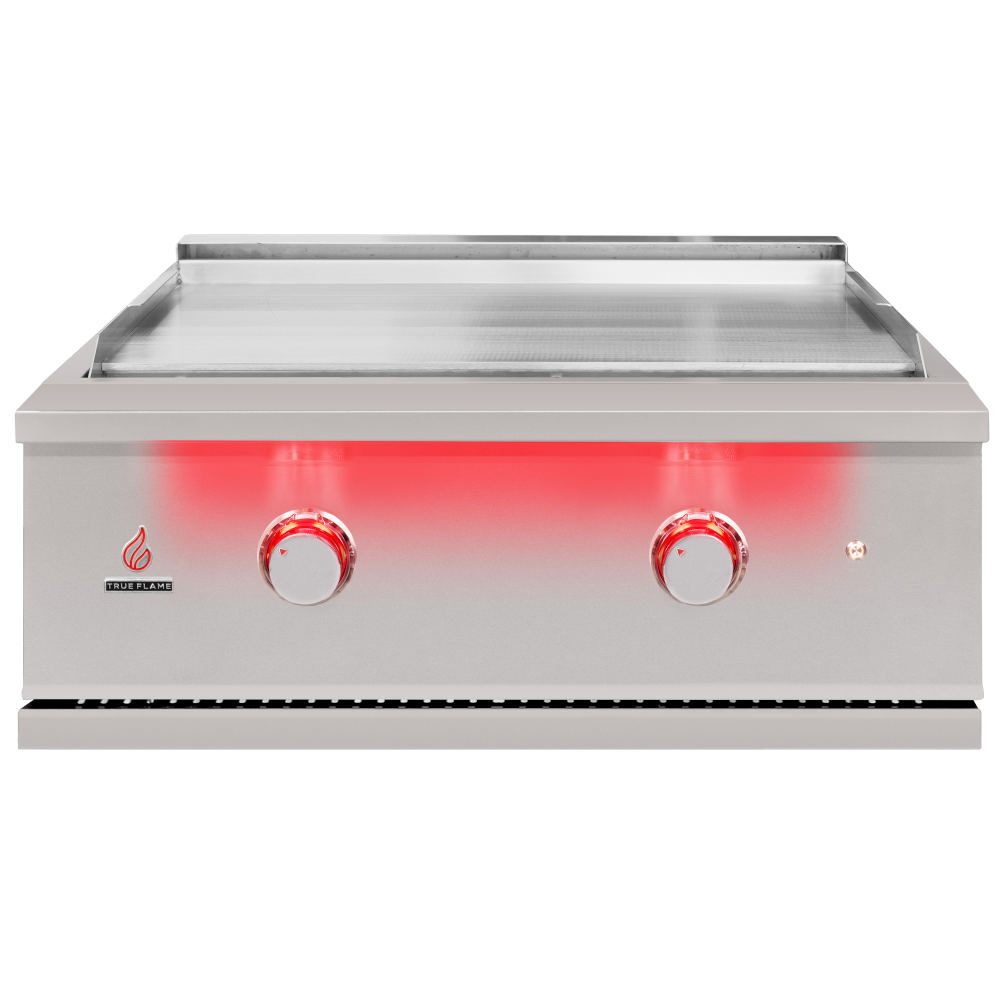 TrueFlame 30-Inch Built-In Propane Gas Commercial Style Flat Top Griddle with Lights