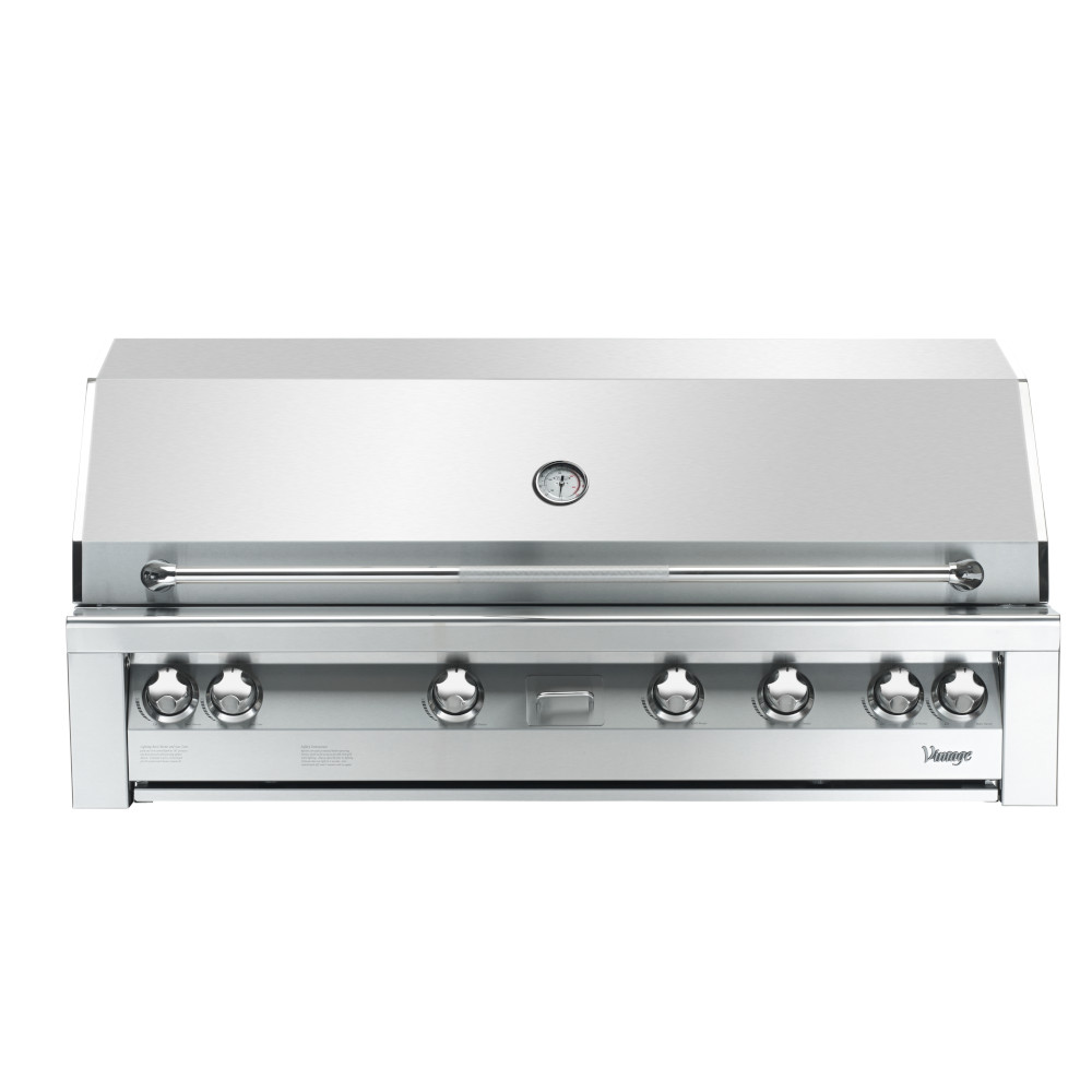 Vintage Grills 56-Inch Built-in Propane Gas Grill with Flush Mounted Infrared Rotisserie Burner and Dedicated Smoker Burner