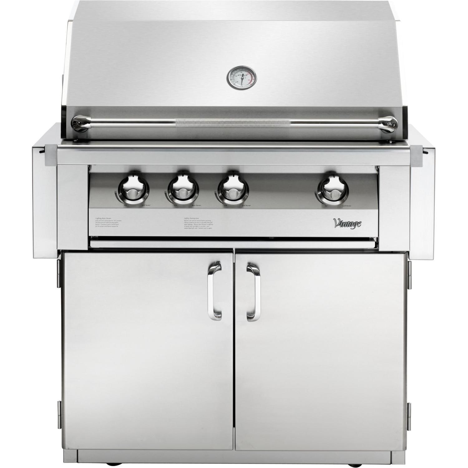 Vintage Grills 36-Inch Freestanding Propane Gas Grill with Flush Mounted Infrared Rotisserie Burner
