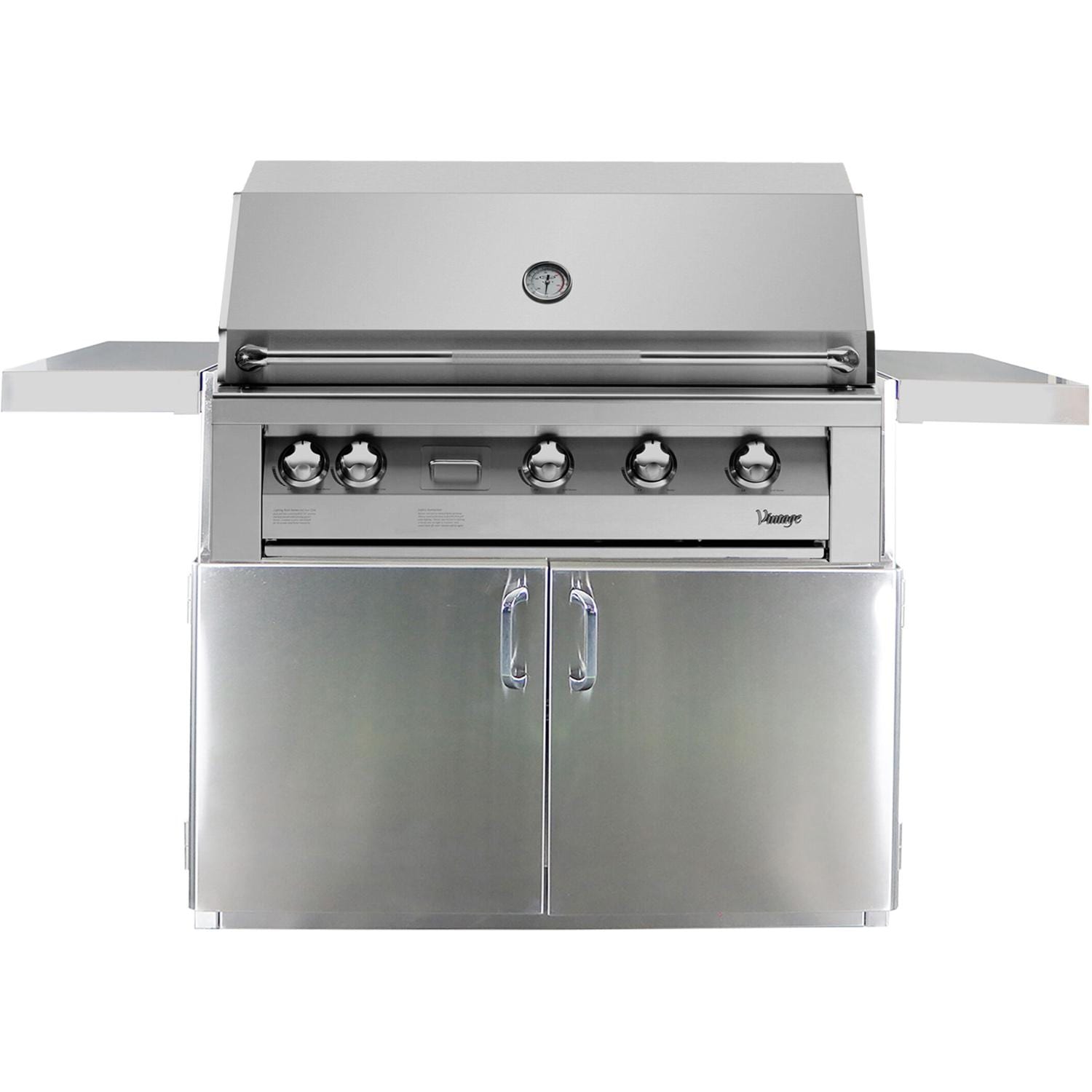 Vintage Grills 42-inch Freestanding Propane Gas Grill with Flush Mounted Infrared Rotisserie Burner and Dedicated Smoker Burner