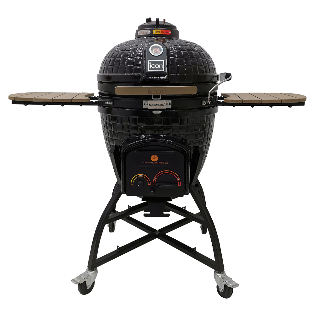 Icon Grills 400 Series Vision XR402 Deluxe Freestanding Ceramic Kamado Grill - Black