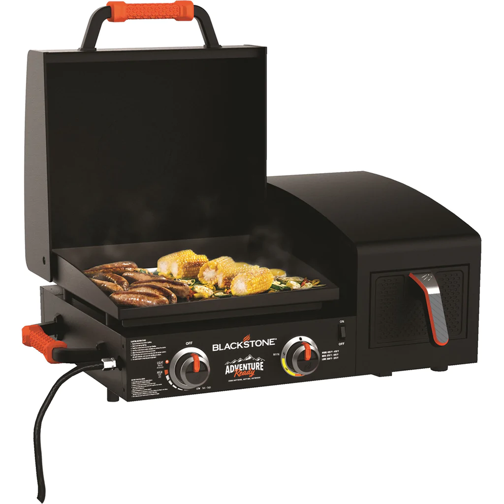 Blackstone Griddle Adventure 17-Inch 2-Burner Tabletop Propane Gas Commercial Style Flat Top Grill with Air Fryer